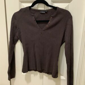 George Women's Chocolate Long Sleeve Tee